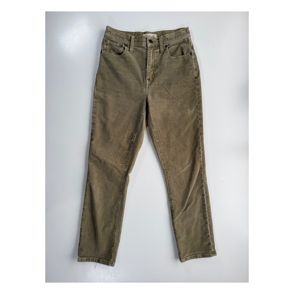 MADEWELL High Rise Slim Boyjean Corduroy Pant Womens 24‎ Tan Stretch boyfriend